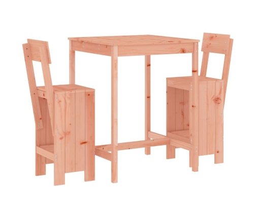 Mesa y sillas de jardín 3 pzas madera maciza Douglas