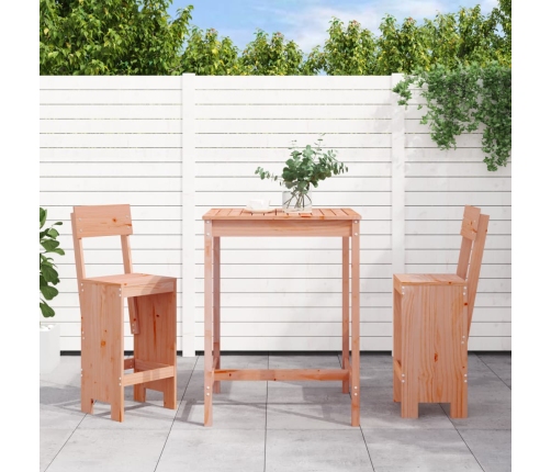 Mesa y sillas de jardín 3 pzas madera maciza Douglas