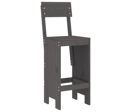 Set de mesa y taburetes altos jardín 5 piezas madera pino gris