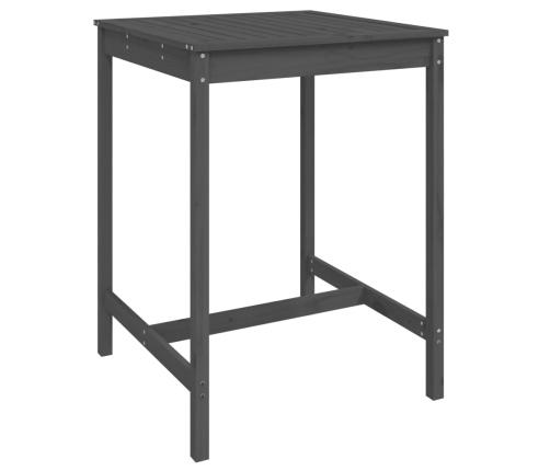 Set de mesa y taburetes altos jardín 5 piezas madera pino gris