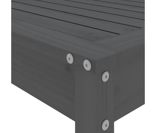 Set de mesa y taburetes altos jardín 5 piezas madera pino gris