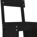 Set de mesa y taburetes altos jardín 5 piezas madera pino negro