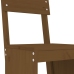 Mesa y taburetes altos de jardín 5 pzas madera pino marrón miel