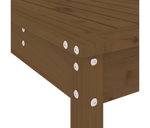 Mesa y taburetes altos de jardín 5 pzas madera pino marrón miel