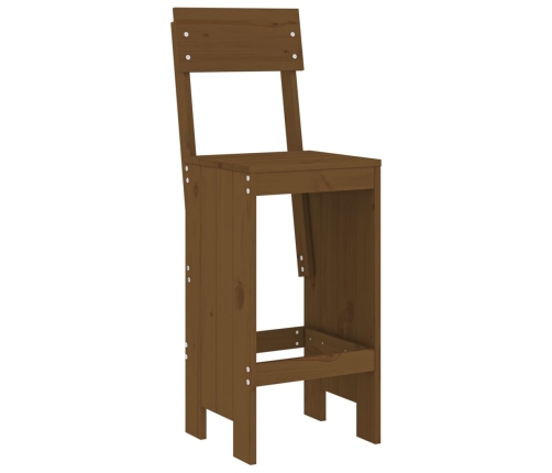 Mesa y taburetes altos de jardín 7 pzas madera pino marrón miel