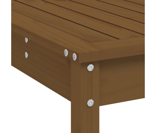 Mesa y taburetes altos de jardín 7 pzas madera pino marrón miel