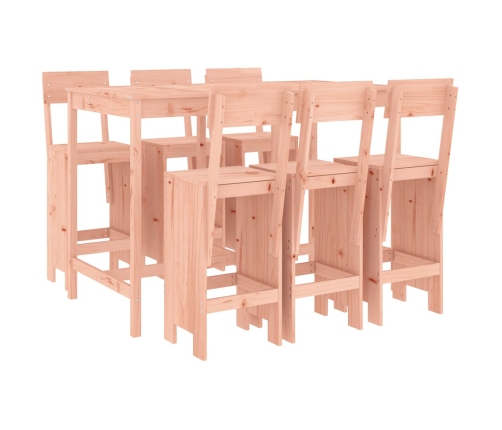 Juego de muebles de jardín 7 pzas madera maciza abeto Douglas
