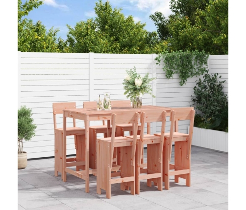 Juego de muebles de jardín 7 pzas madera maciza abeto Douglas