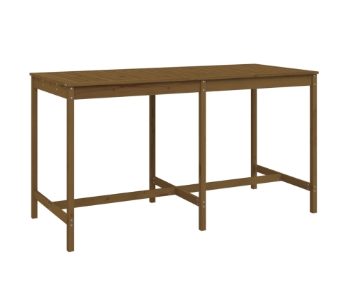 Mesa y taburetes altos de jardín 9 pzas madera pino marrón miel