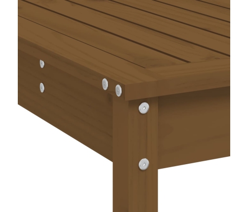 Mesa y taburetes altos de jardín 9 pzas madera pino marrón miel
