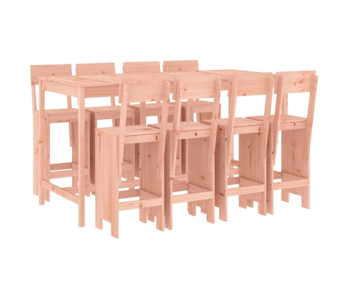 Juego de muebles de jardín 9 pzas madera maciza abeto Douglas