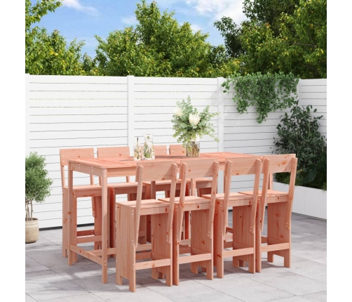 Juego de muebles de jardín 9 pzas madera maciza abeto Douglas