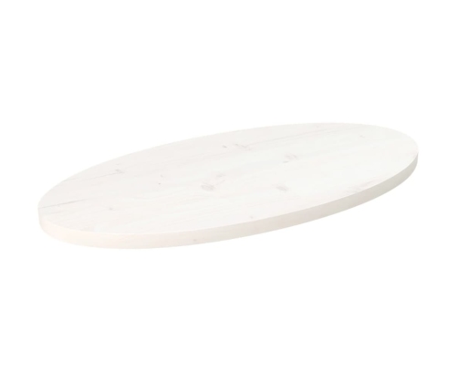 Tablero de mesa ovalado madera maciza pino blanco 80x40x2,5 cm