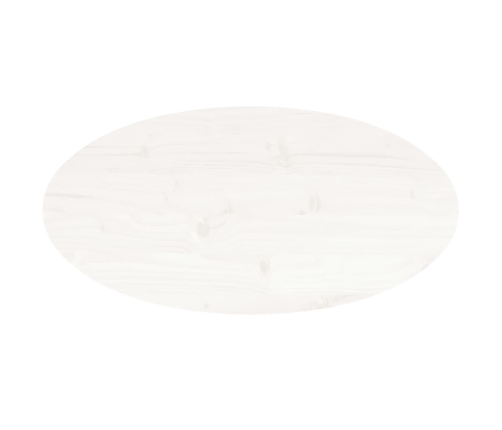 Tablero de mesa ovalado madera maciza pino blanco 80x40x2,5 cm