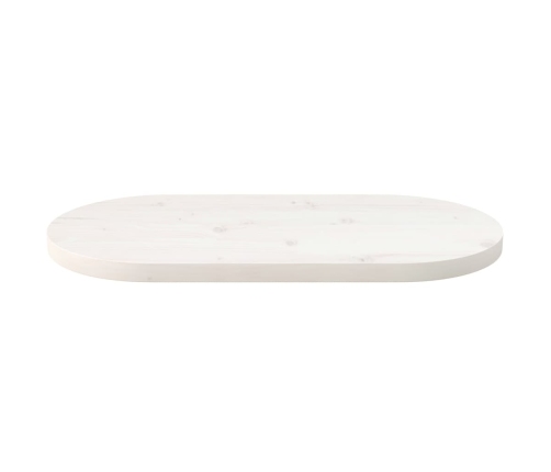 Tablero de mesa ovalado madera maciza pino blanco 60x30x2,5 cm