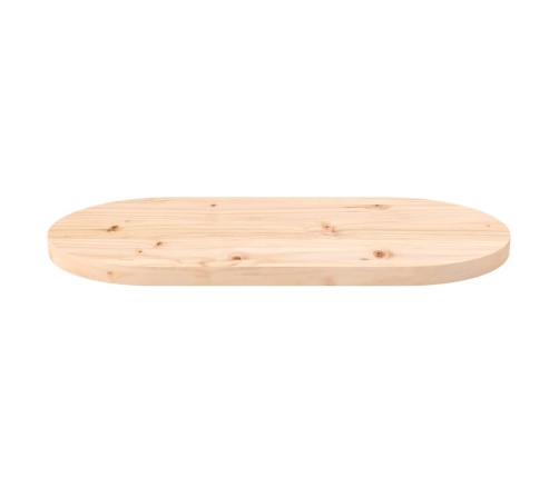 Tablero de mesa ovalado madera maciza de pino 70x35x2,5 cm