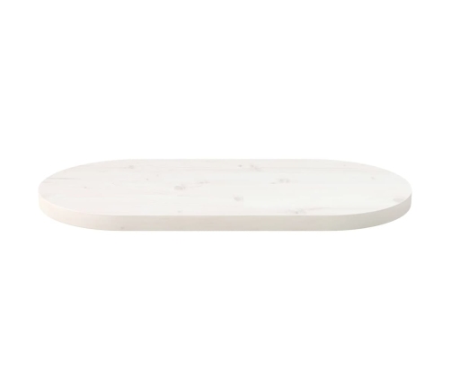 Tablero de mesa ovalado madera maciza pino blanco 70x35x2,5 cm