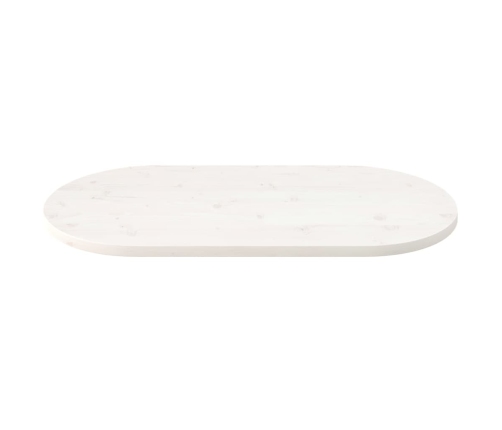 Tablero de mesa ovalado madera maciza pino blanco 90x45x2,5 cm