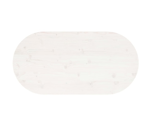 Tablero de mesa ovalado madera maciza pino blanco 100x50x2,5 cm