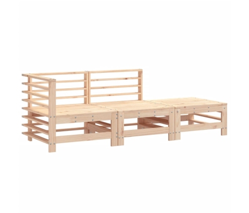 Juego de muebles de jardín 3 piezas madera maciza de pino