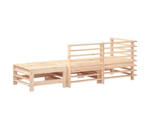 Juego de muebles de jardín 3 piezas madera maciza de pino