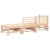 Juego de muebles de jardín 3 piezas madera maciza de pino
