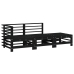 Juego de muebles de jardín 3 pzas madera maciza de pino negro