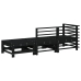 Juego de muebles de jardín 3 pzas madera maciza de pino negro