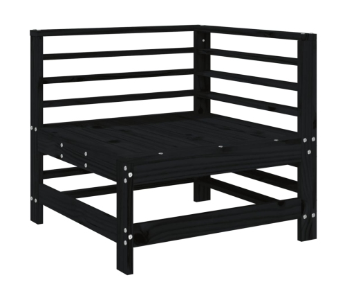 Juego de muebles de jardín 3 pzas madera maciza de pino negro