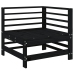 Juego de muebles de jardín 3 pzas madera maciza de pino negro