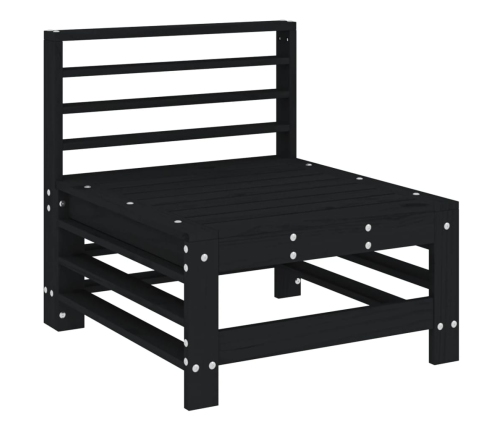Juego de muebles de jardín 3 pzas madera maciza de pino negro