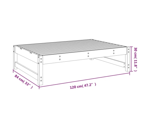Taburete de jardín madera de pino impregnada 120x80 cm