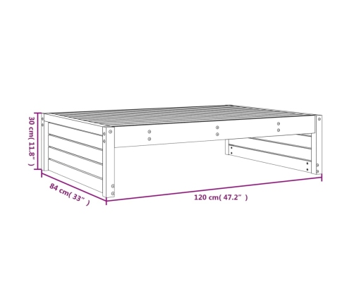 Taburete de jardín madera de pino impregnada 120x80 cm