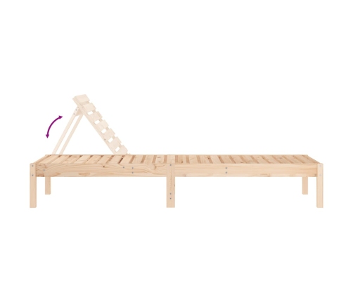 Tumbona madera maciza de pino 199,5x60x74 cm