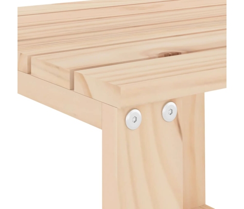 Mesa auxiliar de jardín madera maciza de pino 40x38x28,5 cm