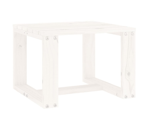 Mesa auxiliar de jardín madera maciza pino blanco 40x38x28,5 cm