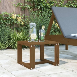 Mesa auxiliar de jardín madera pino marrón miel 40x38x28,5 cm