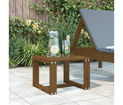 Mesa auxiliar de jardín madera pino marrón miel 40x38x28,5 cm