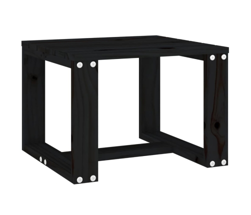 Mesa auxiliar de jardín madera maciza pino negro 40x38x28,5 cm