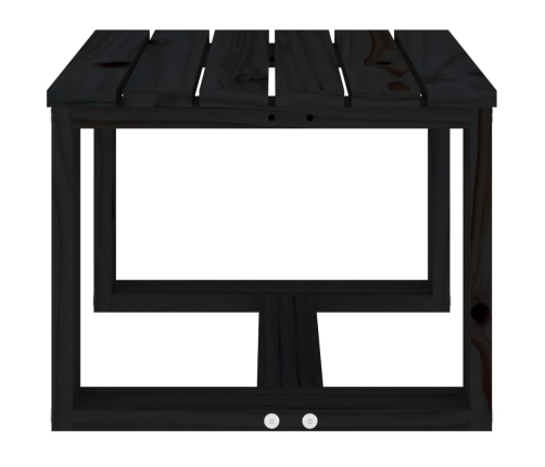 Mesa auxiliar de jardín madera maciza pino negro 40x38x28,5 cm