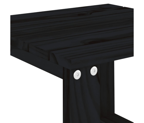 Mesa auxiliar de jardín madera maciza pino negro 40x38x28,5 cm