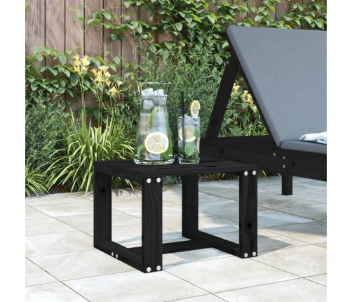 Mesa auxiliar de jardín madera maciza pino negro 40x38x28,5 cm