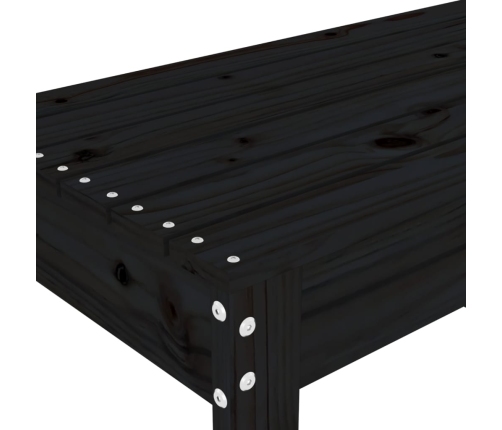 Banco de jardín madera maciza de pino negro 80x38x45 cm