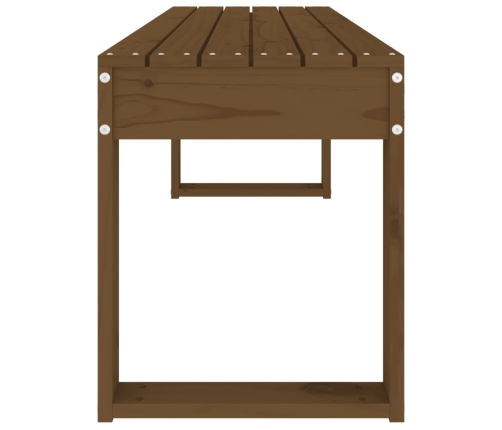 Banco de jardín madera maciza de pino marrón miel 110x38x45 cm