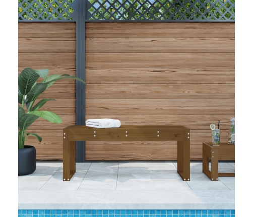 Banco de jardín madera maciza de pino marrón miel 110x38x45 cm