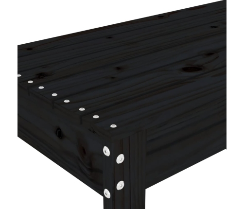 Banco de jardín madera maciza de pino negro 110x38x45 cm