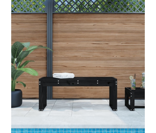 Banco de jardín madera maciza de pino negro 110x38x45 cm