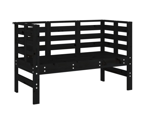 Banco de jardín madera maciza de pino negro 111,5x53x71 cm