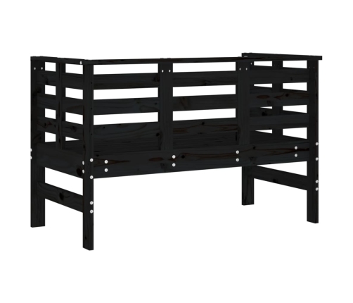 Banco de jardín madera maciza de pino negro 111,5x53x71 cm