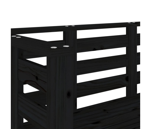 Banco de jardín madera maciza de pino negro 111,5x53x71 cm